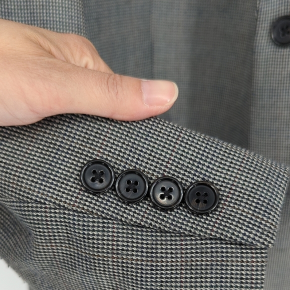 19925 Men's Lauren Ralph Lauren Houndstooth Blazer Gray size 42L preppy Business - Picture 5 of 10